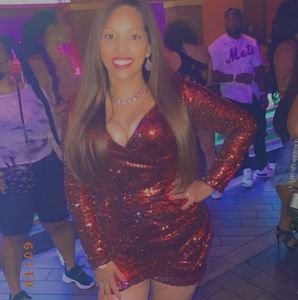 YASS! Red Sequin Long Sleeve Wrapover Mini Dress!